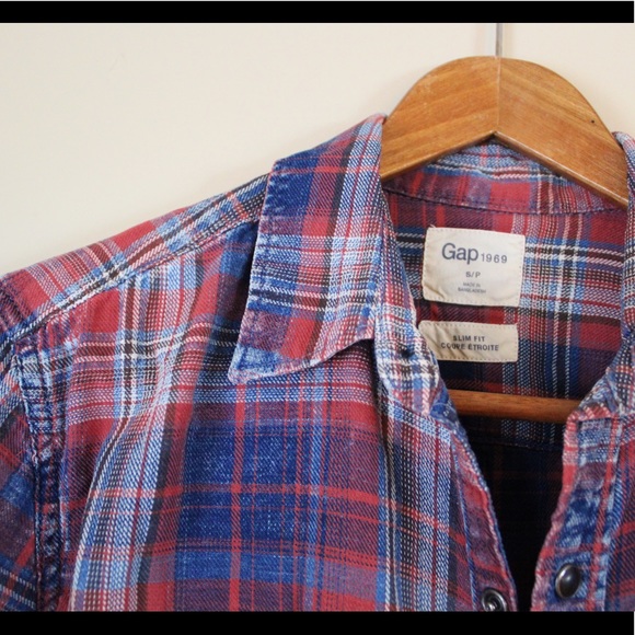 Gap Slim Fit Plaid Button Down Long Sleeve Shirt - Picture 3 of 7